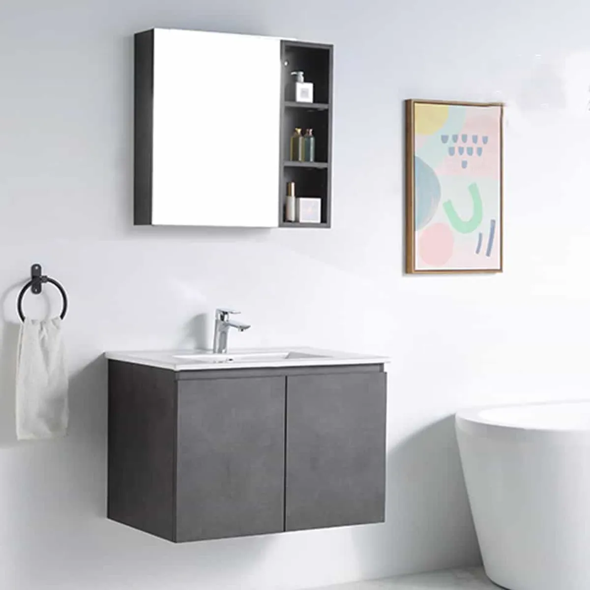 Nexus PVC Cabinet with Insert Basin 760mm (5 Colours) - view 2